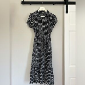 Black and white Max Studio maxi button down dress (L)